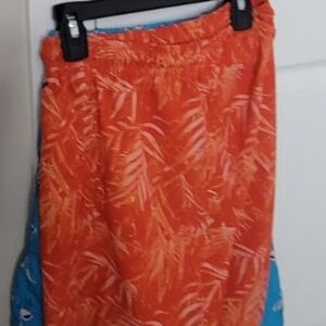 Boy's Orange Plus Blue Swim Shorts. 2 For The Price Of 1. Size US 10